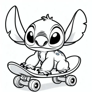 stich version tierna sobre una patineta