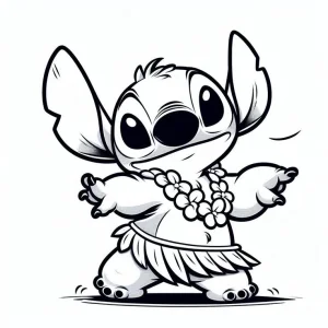 stich bailando hawuanano dibujo para impresion