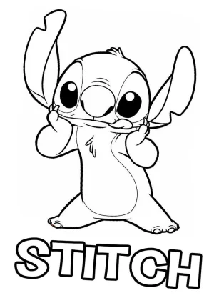 stich con cara de ternura posando