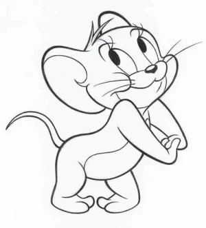 jerry posando con cara tierna dibujo para impresion