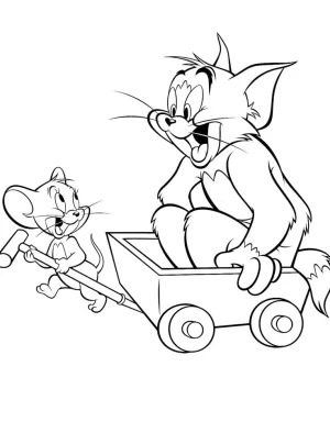 tommy y jerry jugando con unos cochecitos