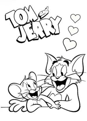 tom y jerry siendo amigos y sonriendo