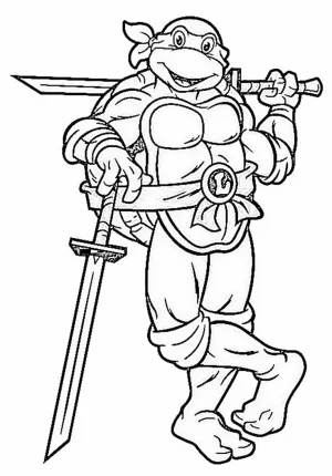 leo de las tortujas ninjas dibujo para impresion