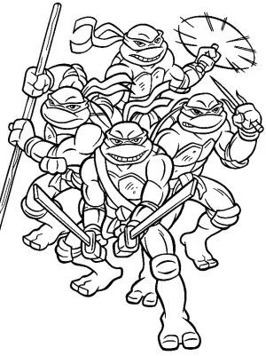 dibujo de las tres tortugas ninjas