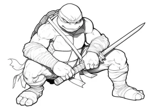 tortuja ninja version mas realista posando con unos sables