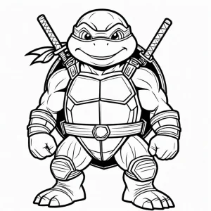 mini tortuga ninja version infantil para colorear
