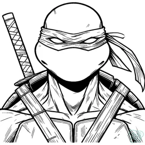dibujo para impresion de una tortuga nija del torso