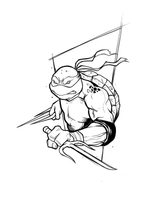 tortuja ninja dibujo para impresion tipo comic