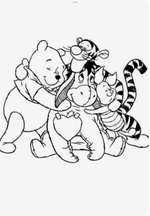 winnie the pooh dibujo para colorear todos los personajes principales