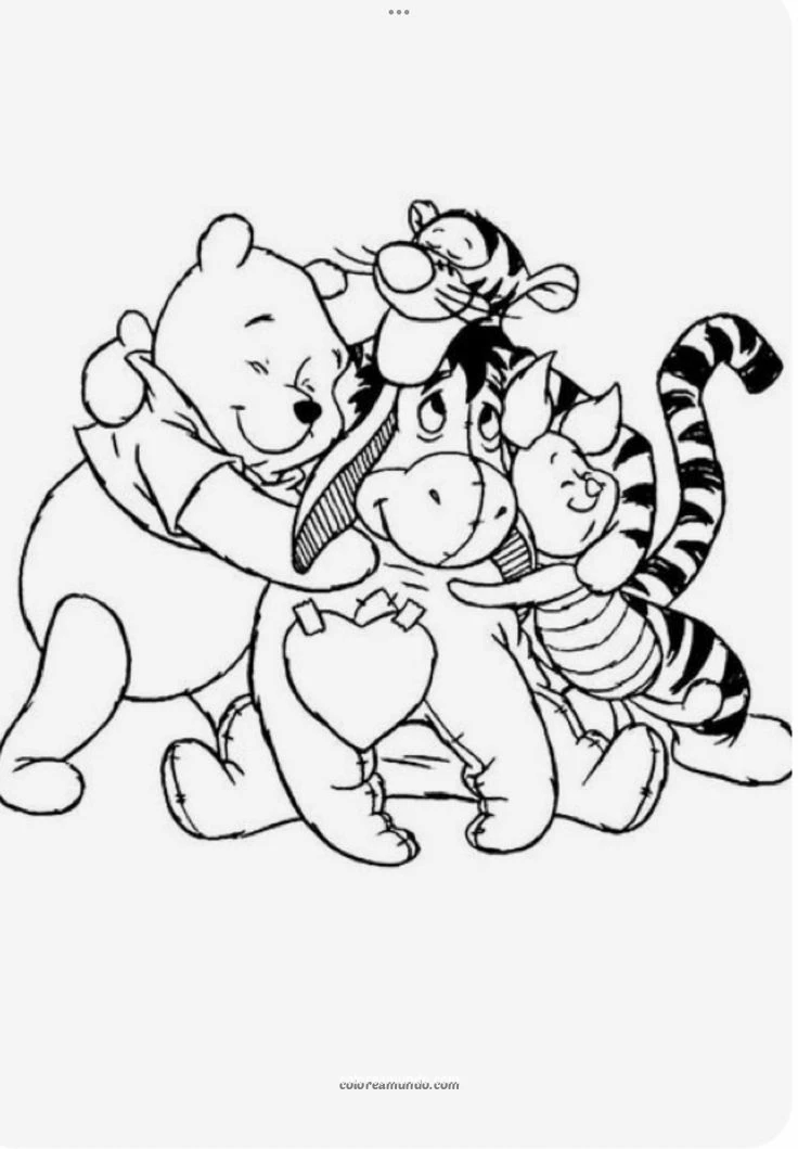 Dibujo para colorear: winnie the pooh dibujo para colorear todos los personajes principales