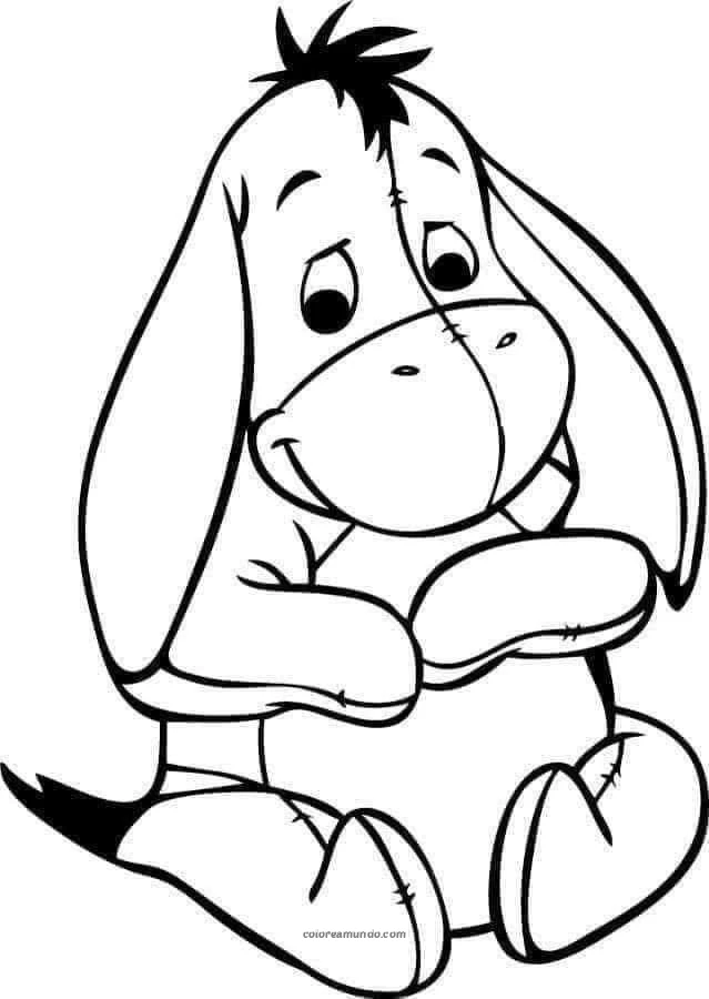 Dibujo para colorear: igor version tierna sentado de forma amigable 