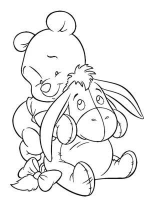 igor y winnie the pooh juntos version tierna dibujo para colorear