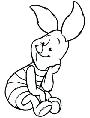 pigglet sonriendo dibujo para colorear