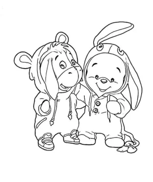 igor y winnie the pehh disfrazados uno del otro dibujo para colorear