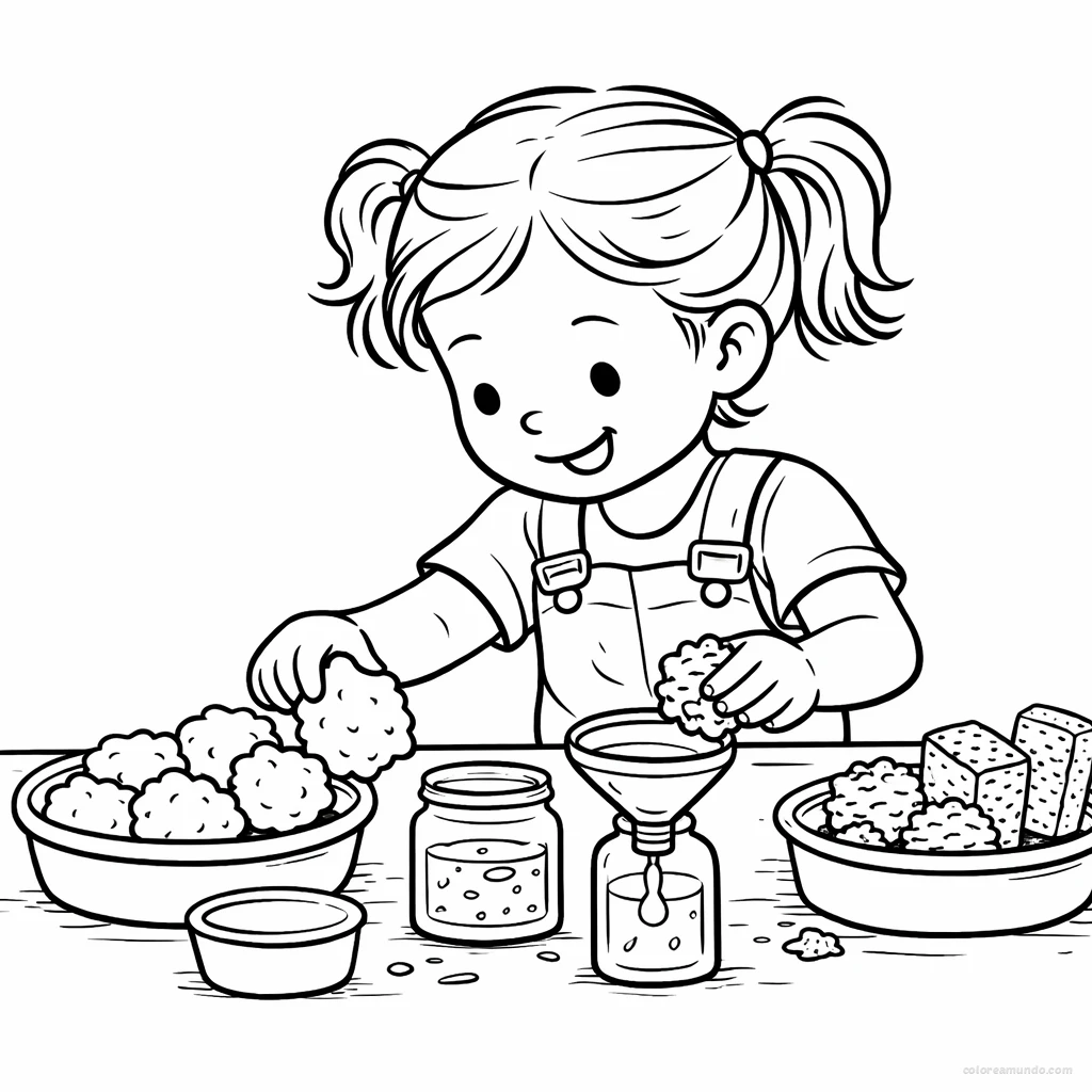 Dibujo para colorear: Clasificando objetos por textura