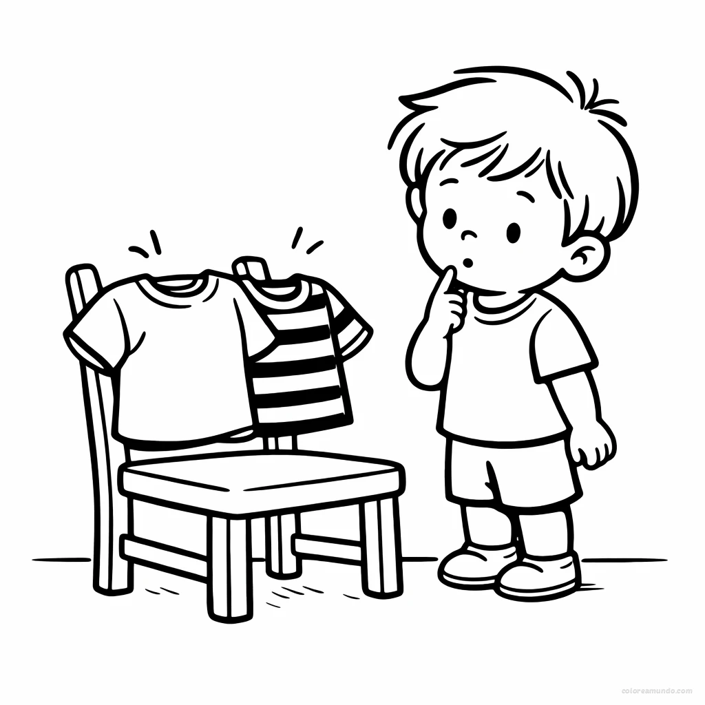 Dibujo para colorear: Elijo mi ropa entre dos opciones