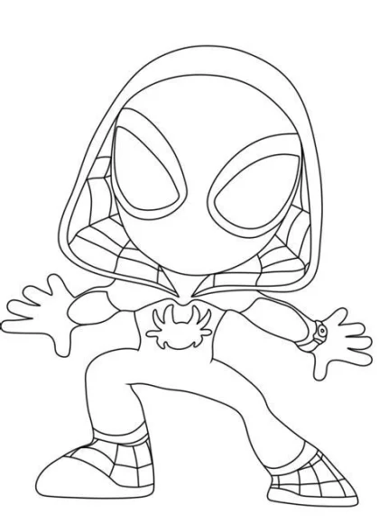 spiderman minimalista chibi para impresion