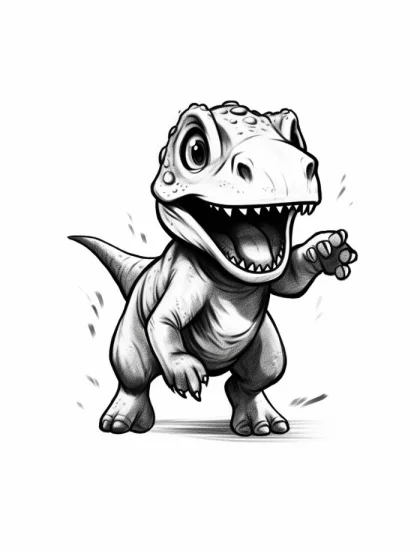 dinosaurio bebe apuntando , dibujo para colorear