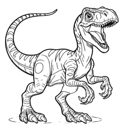 dinosaurio velociraptor para colorear