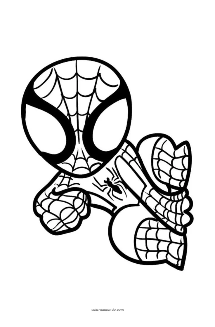 Dibujo para colorear: spiderman en la pared dibujo para imprimir