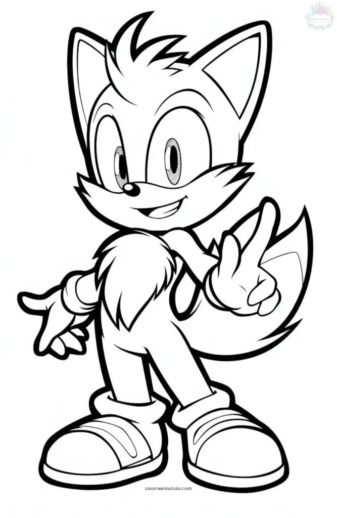 Dibujo para colorear: el amigo de sonic amarillo